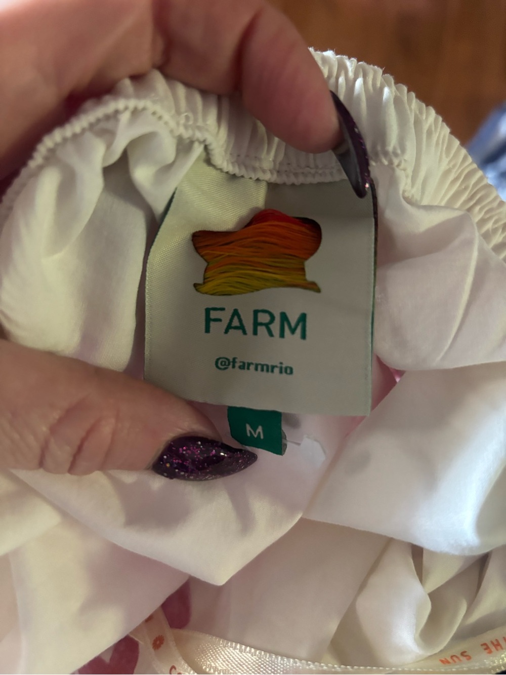 FARM Rio White Maxi Dress with Pink Floral Print - Picture 3 of 3